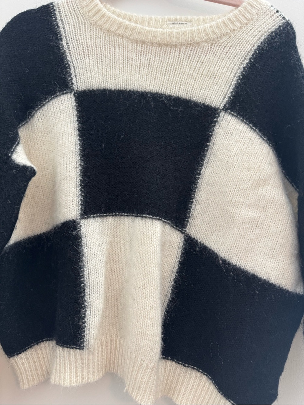 Mother The Long Drop Checkered Entry Fee Alpaca Wool Jumper - Picture 5 of 13